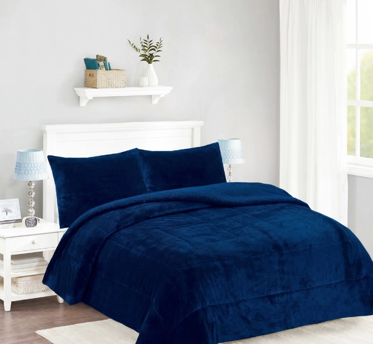 COBERTOR CHIPORRO INVIERNO KING AZUL MARINO-1379 - 1