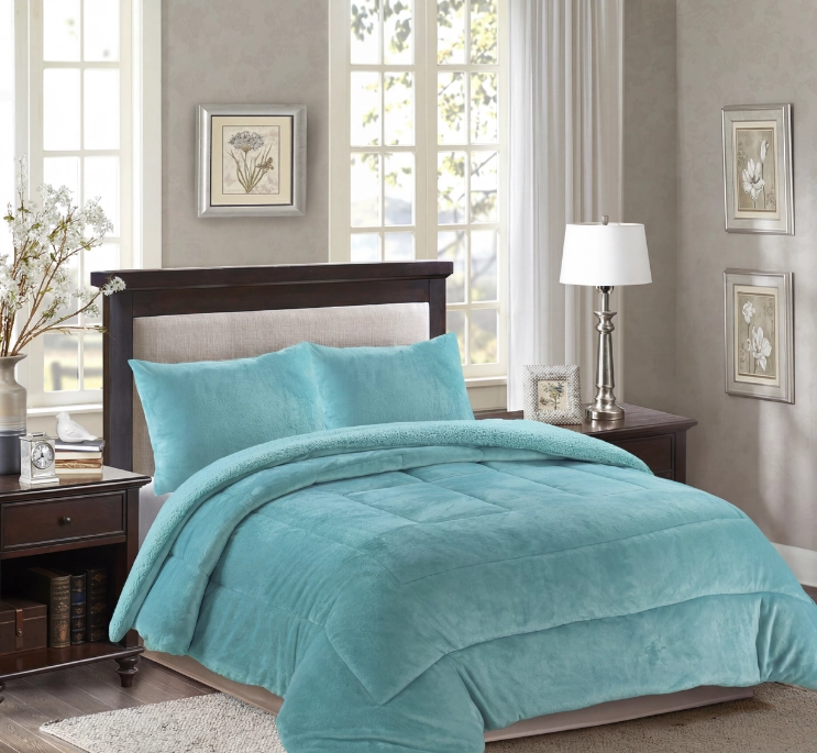 COBERTOR CHIPORRO INVIERNO KING CELESTE-1533 - 1