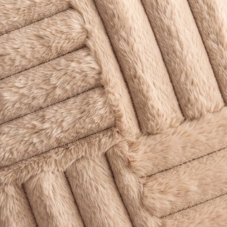 SET 2 FUNDAS DE COJIN GENERICO CELESTE PELUCHE SUAVE RAYAS 45X45 CM COLECCION ALASKA FAIRBANKS - 3