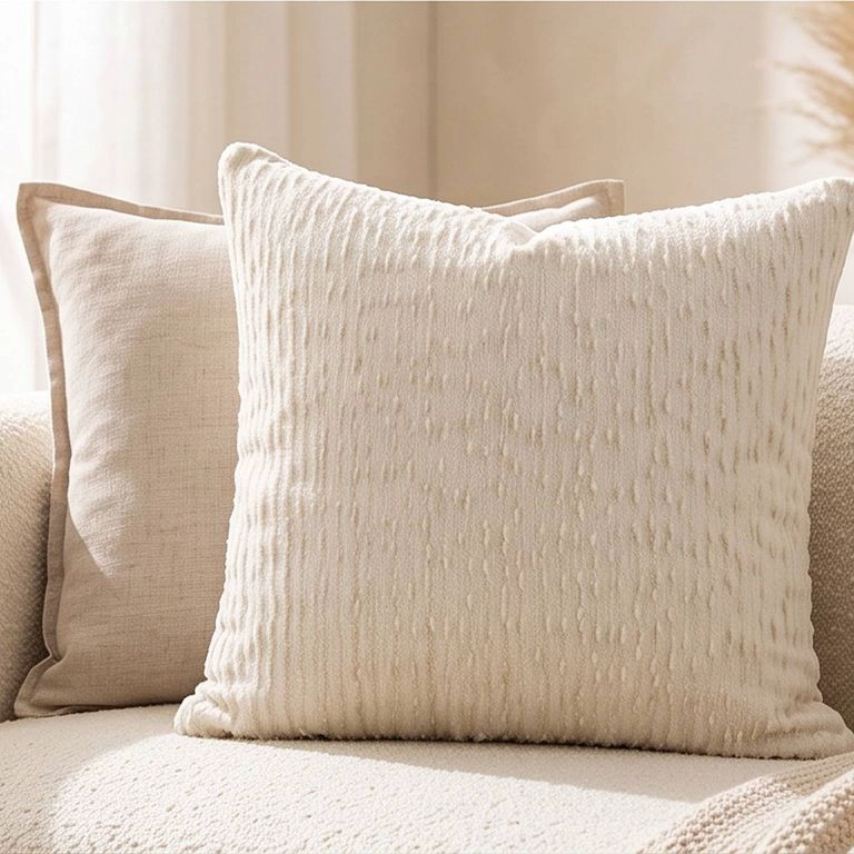 SET 2 FUNDAS DE COJIN GENERICO BLANCO PELUCHE RAYAS BICOLOR 45X45 CM COLECCION SAFARI SERENGETI - 2