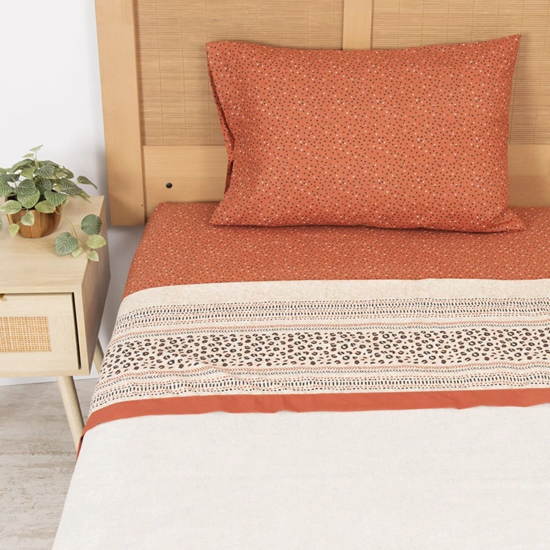 SABANAS 1.5 PLAZAS 144 HILOS ESTAMPADOS MASHINI SNOW - 1