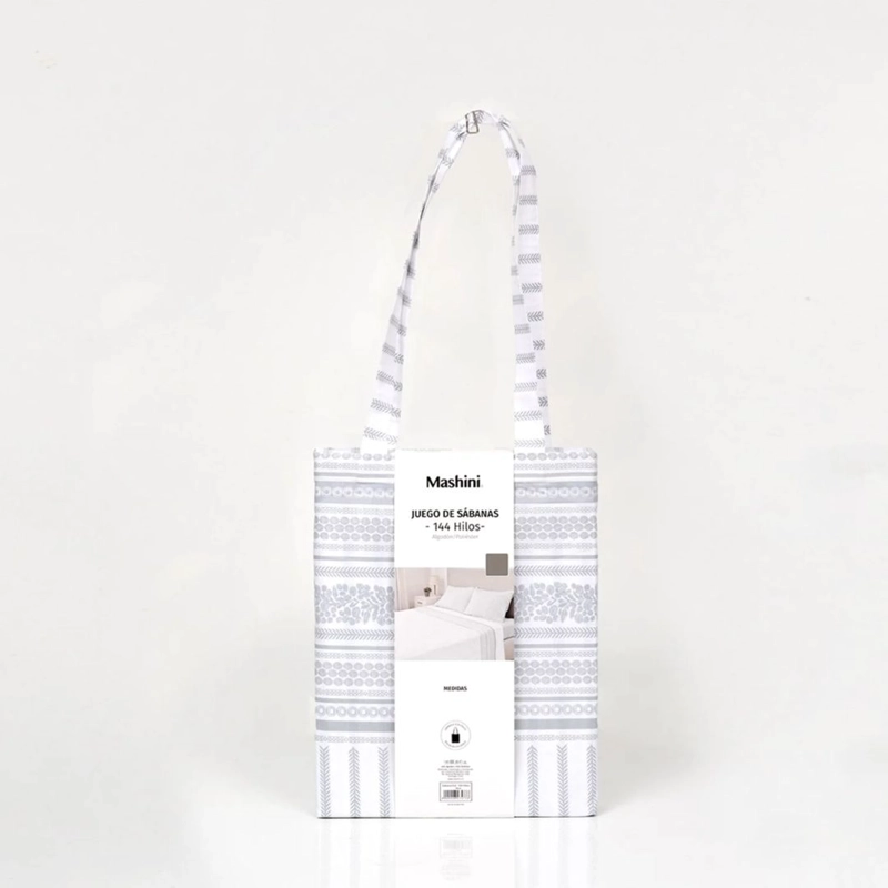 SABANAS 1.5 PLAZAS 144 HILOS ESTAMPADOS MASHINI SNOW - 5