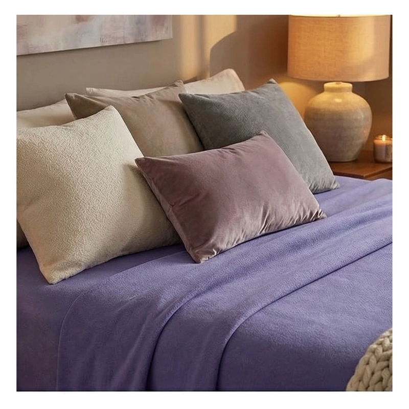 JUEGO DE SABANAS UNICOLOR POLAR 1.5 PLAZAS - MORADO - 4