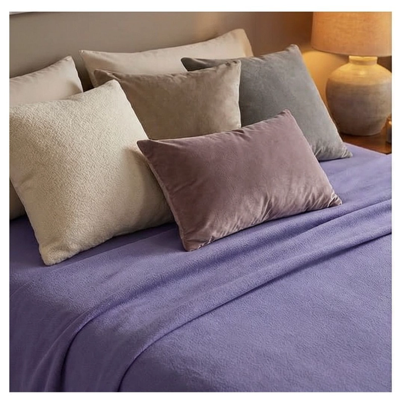 JUEGO DE SABANAS UNICOLOR POLAR 1.5 PLAZAS - MORADO - 5