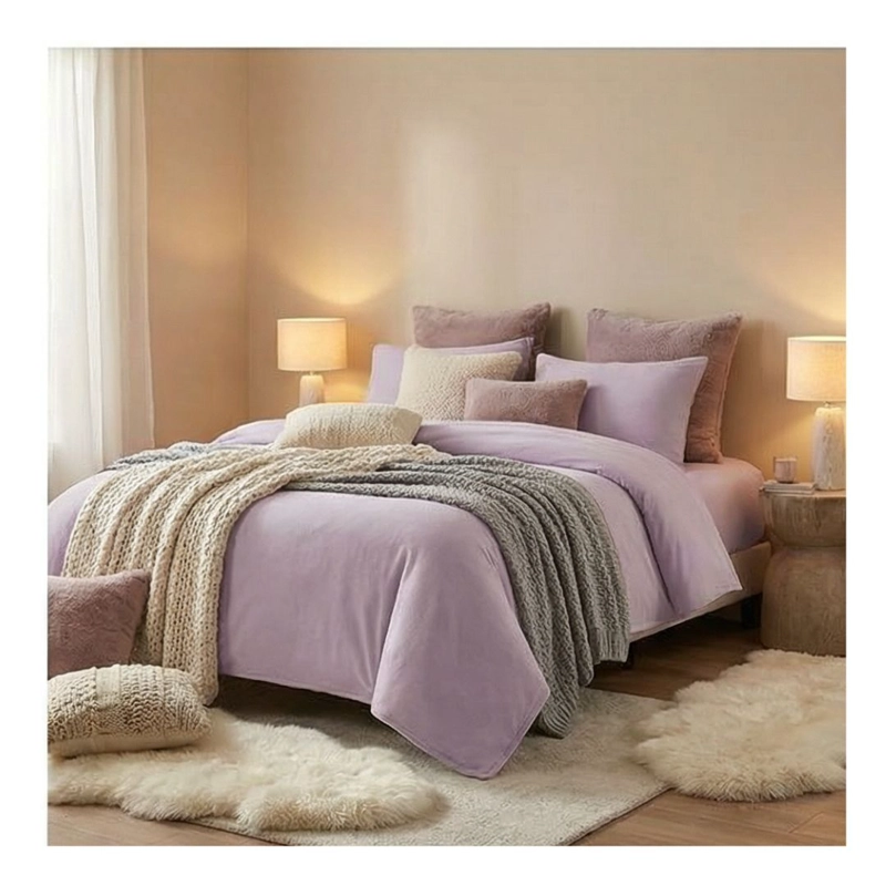 JUEGO DE SABANAS KING POLAR INVIERNO - PALO ROSA - 1