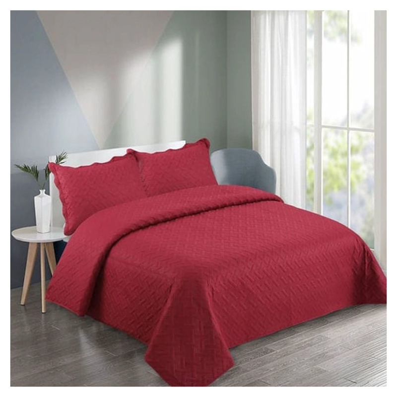 CUBRECAMA QUILT VERANO KING - ROJO - 1