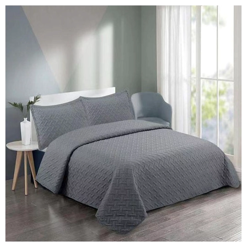 CUBRECAMA QUILT VERANO KING - GRIS OSCURO - 1