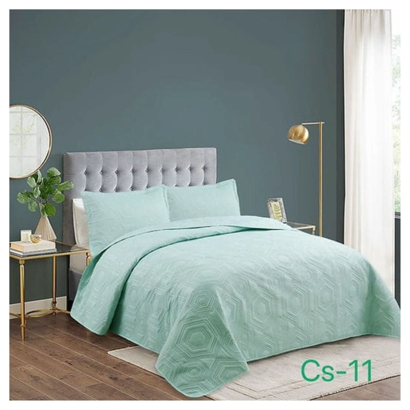 CUBRECAMA QUILT VERANO KING - CELESTE - 1
