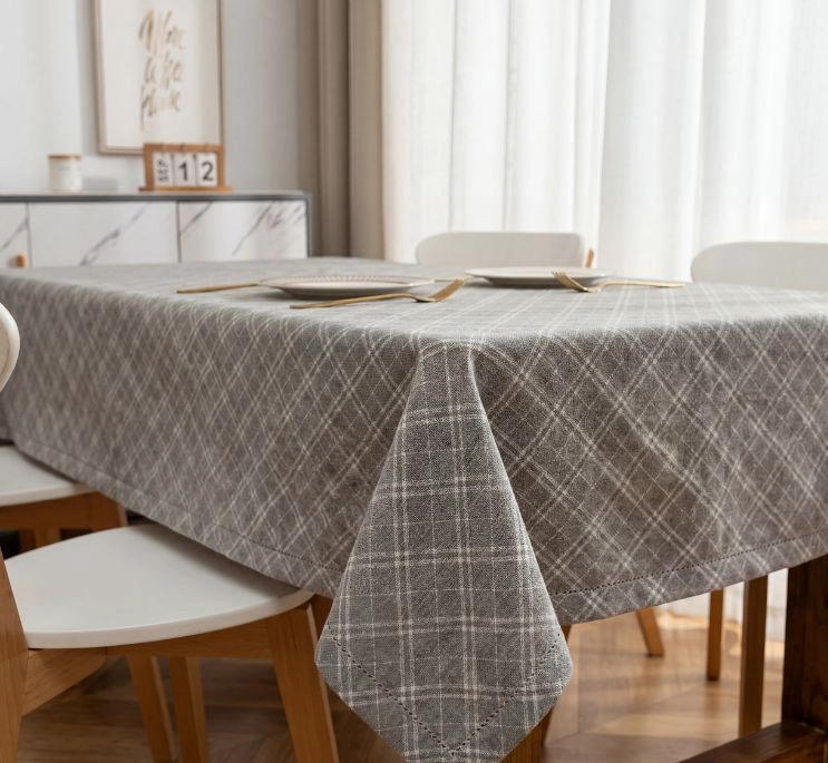 MANTEL RECTANGULAR LINO 140X220 CM - BLANCO HOJAS - 2