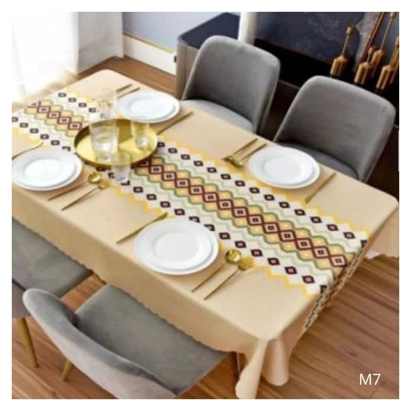 MANTELES ANTIMANCHAS 140X220 CM - BEIGE ROMBO M7 - 1