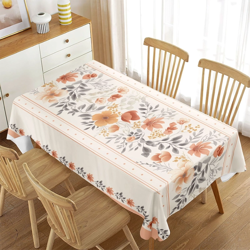 MANTELES ANTIMANCHAS 140X220 CM - CREMA FLORES AMSTERDAM - 1