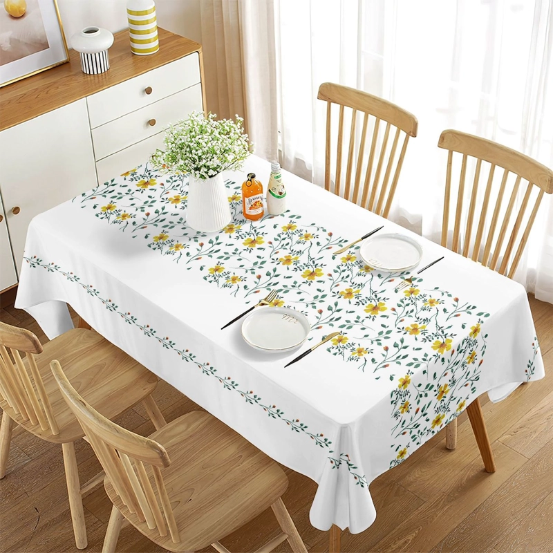 MANTELES ANTIMANCHAS RECTANGULAR 140X220 CM - BLANCO MINI MARGARITA - 1