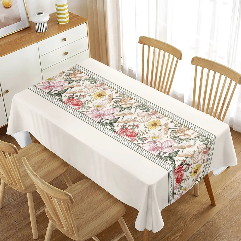 MANTEL RECTANGULAR ANTIMANCHAS 140 X 220 CM - HAPPYNESS LIFE - 1