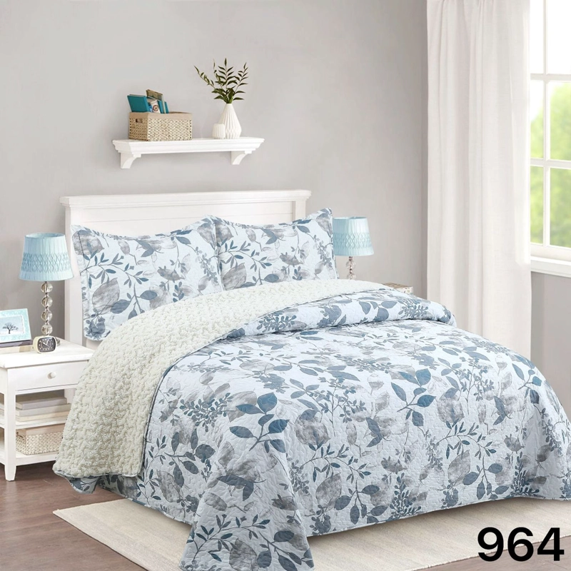 CUBRECAMA SHERPA KING - FLORAL SAPA AZUL M964 - 3