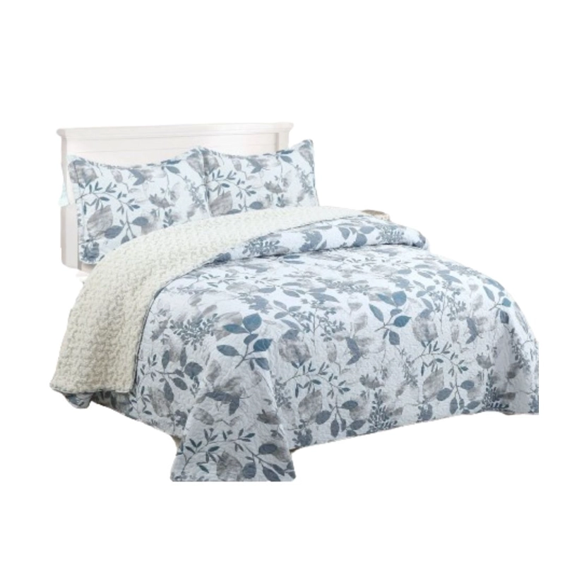 CUBRECAMA SHERPA KING - FLORAL SAPA AZUL M964 - 4