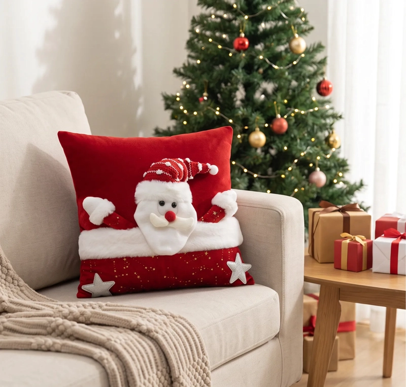 PACK 2 COJINES NAVIDEÑOS CON RELLENO 45X31 CM COLECCION LAPONIA SANTA RUBI - 1