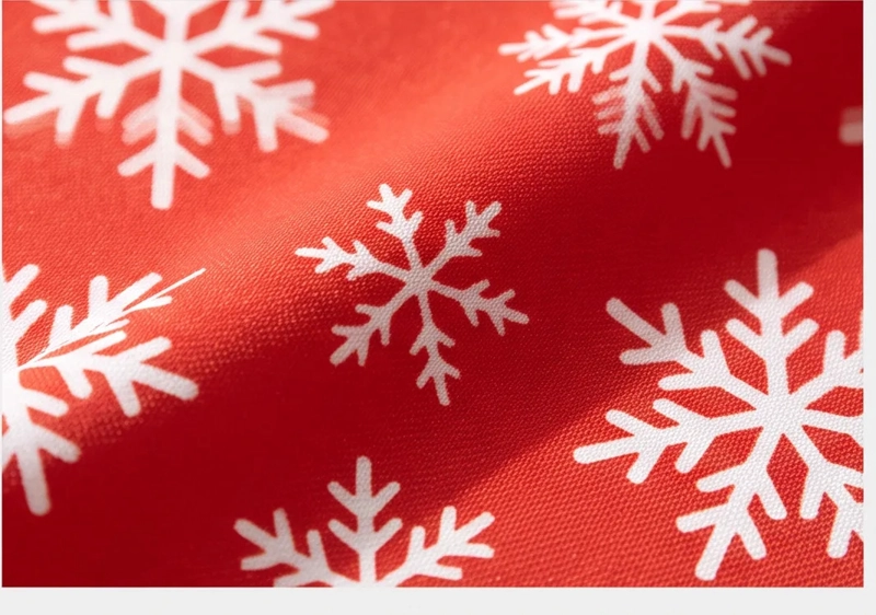MANTEL NAVIDEÑO RECTANGULAR 140 X 220 CM - ROJO COPOS DE NIEVE - 3
