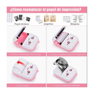 Impresora Térmica Portátil Nelko PM230 - Bluetooth, Recargable, Con 3 Rollos De Papel (54 Mm)