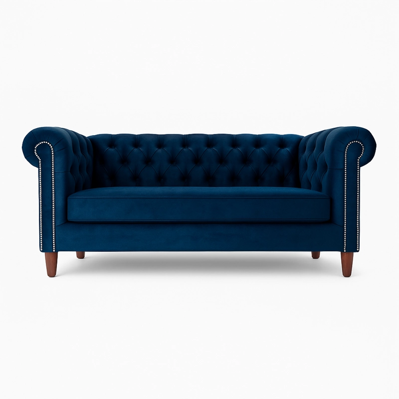 SOFA MUEBLERÍA LATINA CAPITONE 3 CUERPOS FELPA CHESTERFIELD BRABANTE - 2