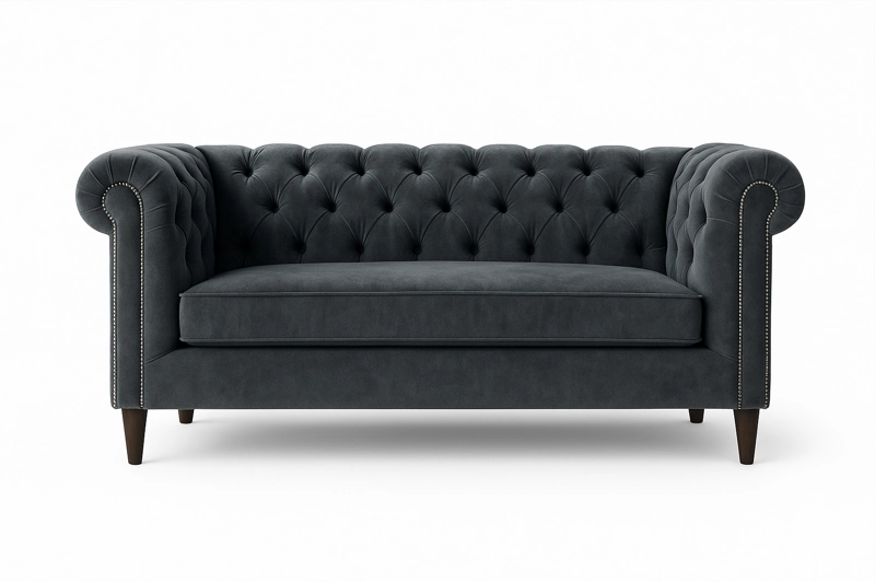 SOFA MUEBLERÍA LATINA CAPITONE 3 CUERPOS FELPA CHESTERFIELD BRABANTE - 2