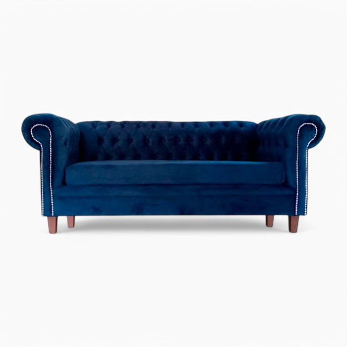 SOFA MUEBLERÍA LATINA CAPITONE 3 CUERPOS FELPA CHESTERFIELD BRABANTE - 5