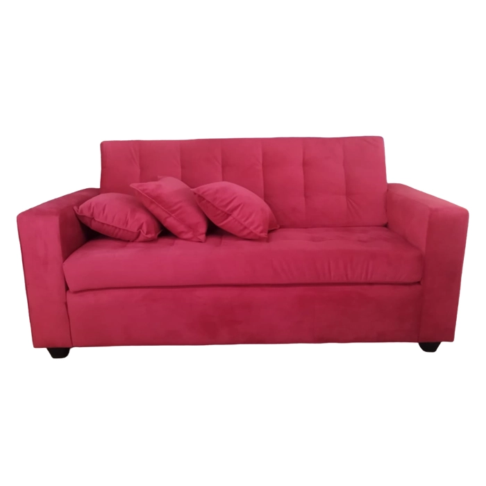 SOFA MUEBLERIA LATINA 3 CUERPOS FELPA ROJO