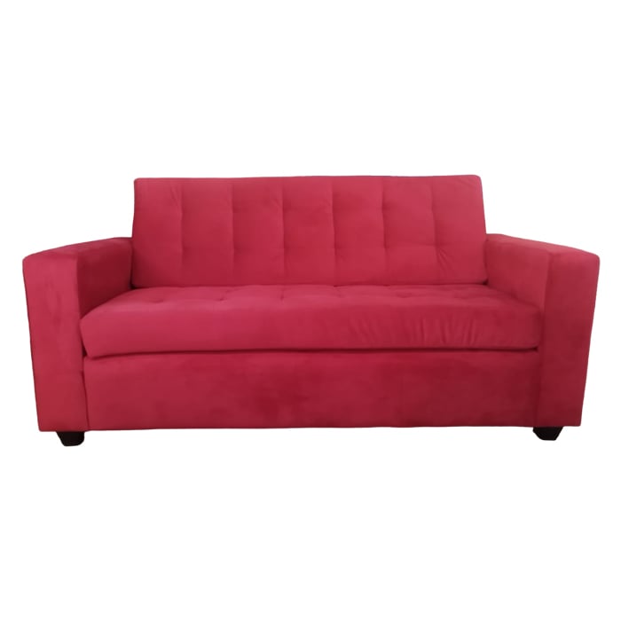 SOFA MUEBLERÍA LATINA 3 CUERPOS FELPA ROJO - 3