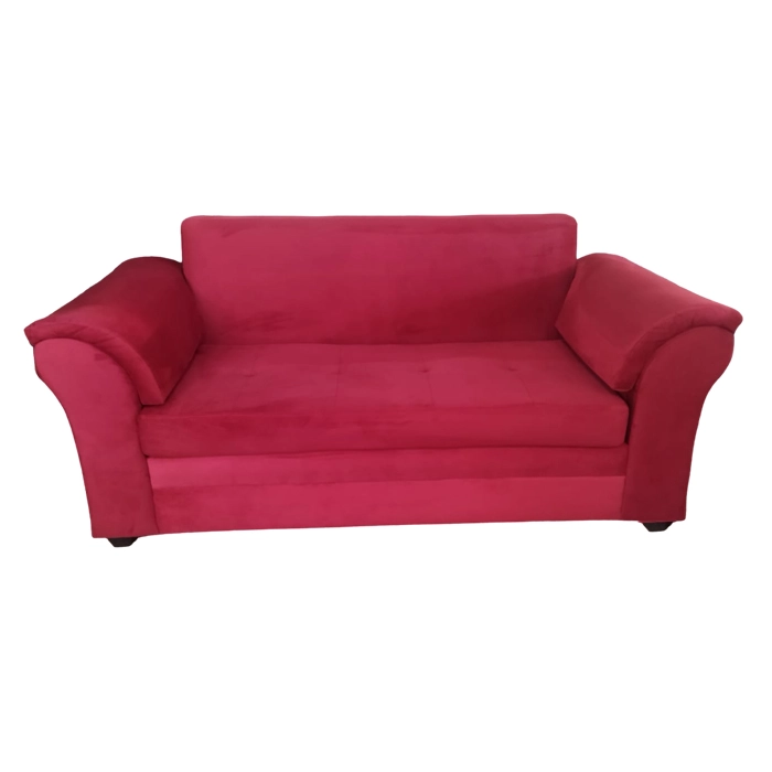 SOFA MUEBLERÍA LATINA MUSTANG 3 CUERPOS FELPA ROJO - 3