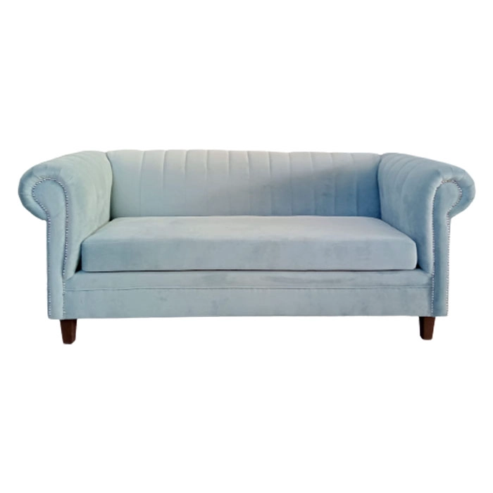 SOFA MUEBLERÍA LATINA LINEAL 3 CUERPOS FELPA VERDE CLARO BRABANTE - 1