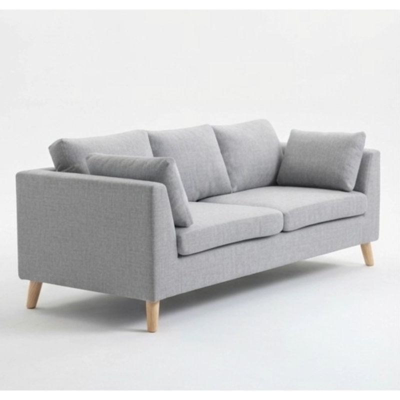 SOFA MUEBLERÍA LATINA ESTOCOLMO 3 CUERPOS LINO GRIS - 2