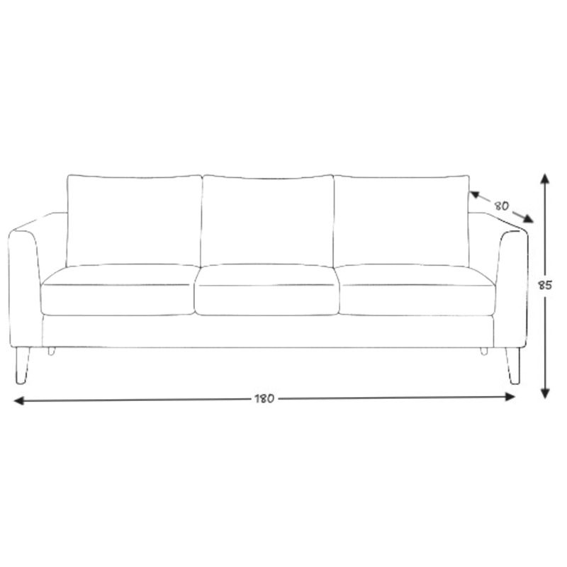 SOFA MUEBLERÍA LATINA ESTOCOLMO 3 CUERPOS LINO GRIS - 3
