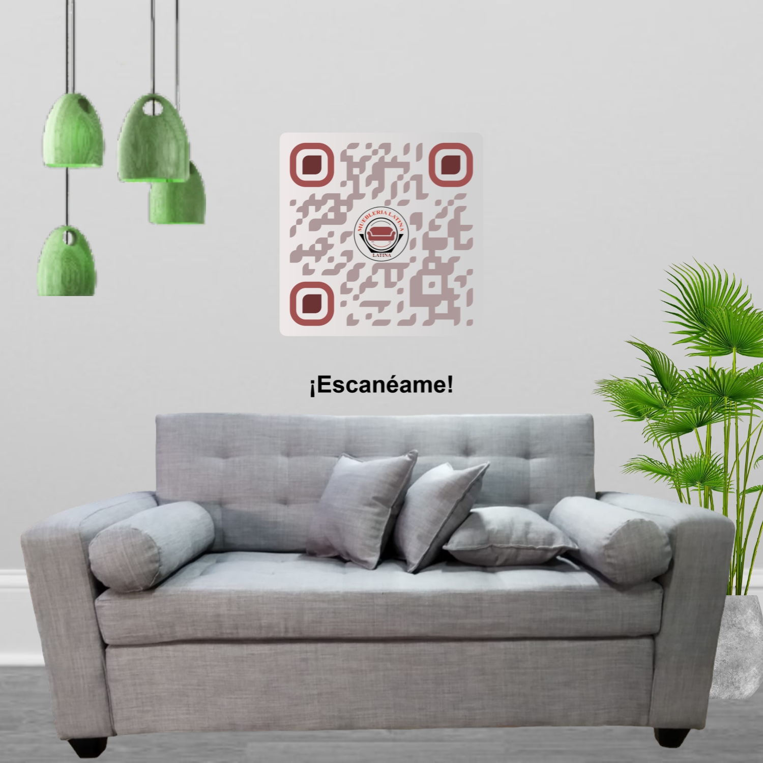 SOFA MUEBLERÍA LATINA 3 CUERPOS LINO GRIS - 2