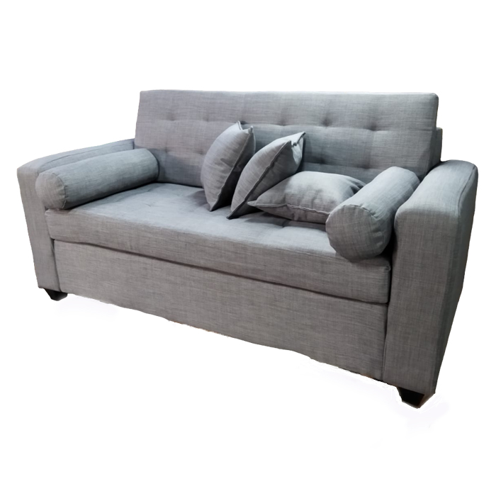 SOFA MUEBLERÍA LATINA 3 CUERPOS LINO GRIS - 3
