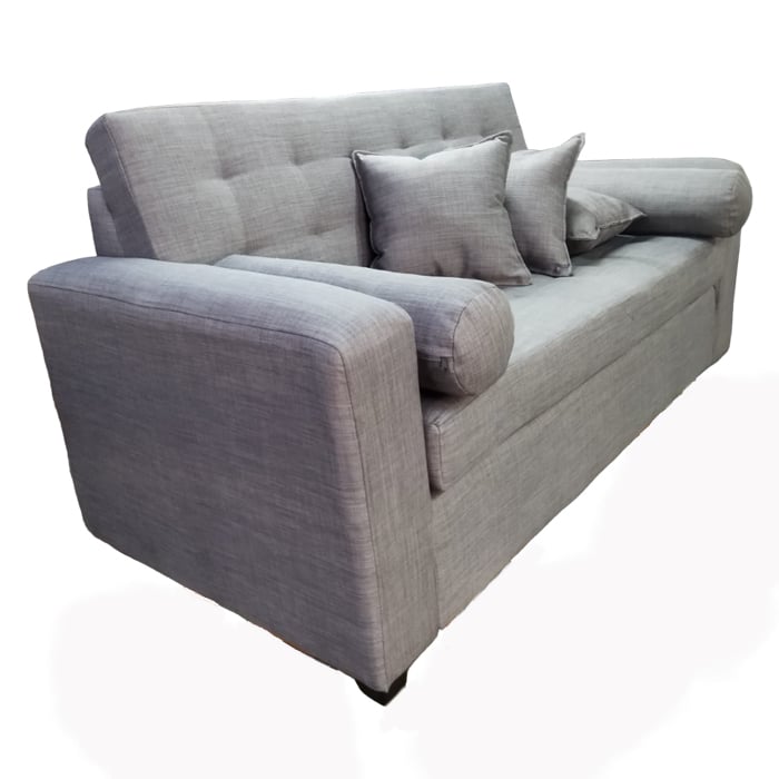 SOFA MUEBLERÍA LATINA 3 CUERPOS LINO GRIS - 4