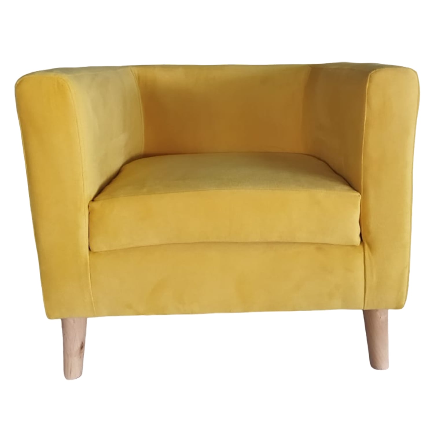 POLTRONA MUEBLERÍA LATINA BORLANGE CUBO 1 CUERPO FELPA AMARILLO - 1