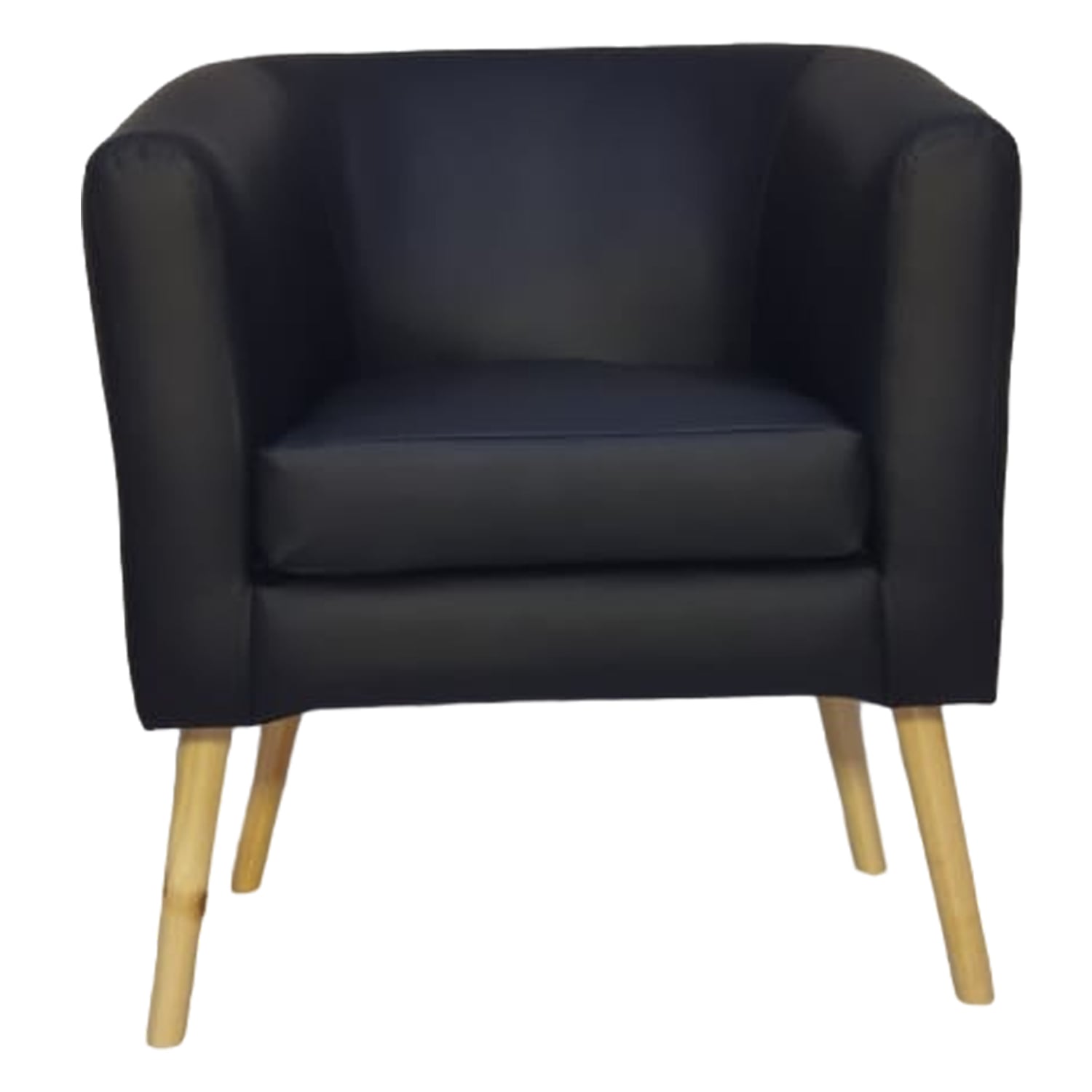 POLTRONA MUEBLERÍA LATINA PORTREE LUNA 1 CUERPO ECOCUERO NEGRO PU - 1