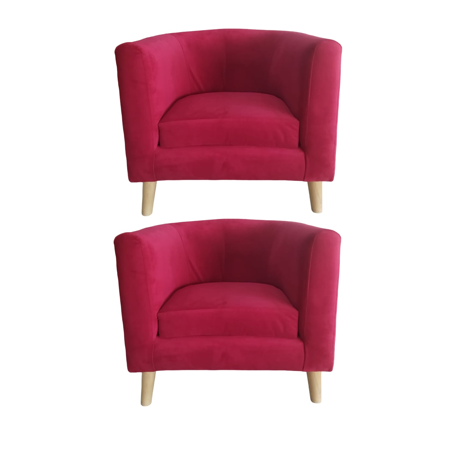 POLTRONA MUEBLERÍA LATINA PORTREE LUNA 2 CUERPOS FELPA ROJO PACK 2 - 1