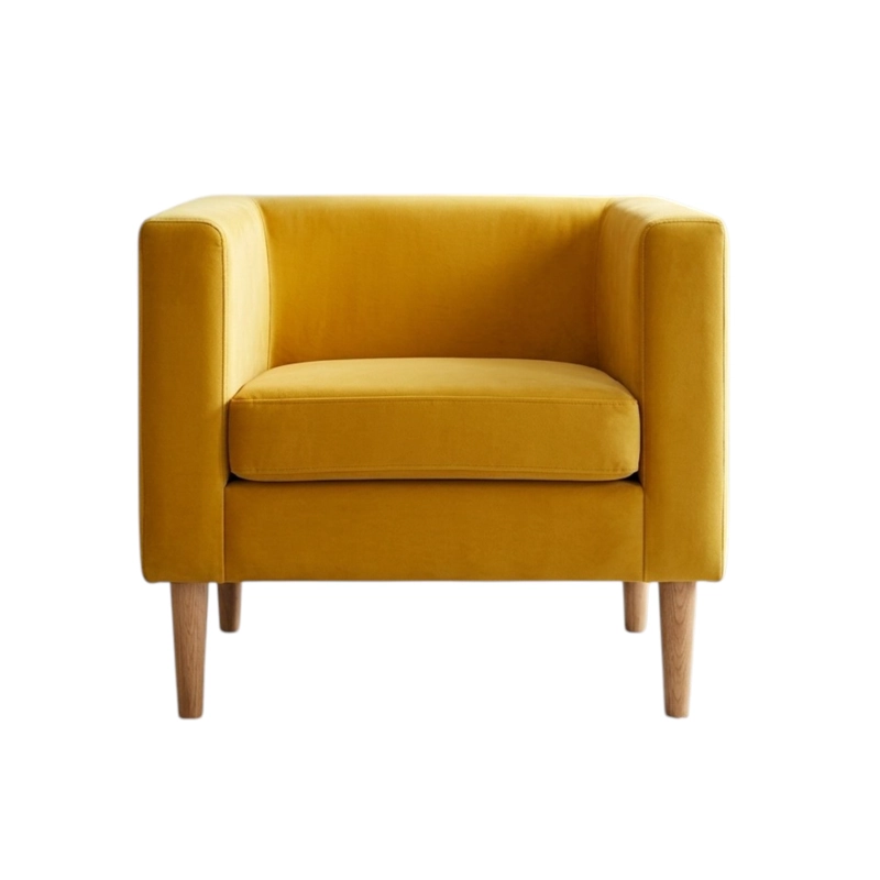 POLTRONA MUEBLERÍA LATINA BORLANGE CUBO FELPA AMARILLO PACK 2 - 2