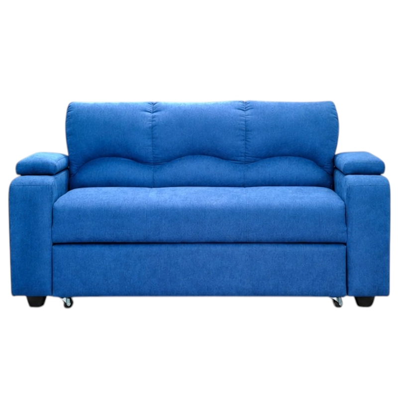 SOFÁ MUEBLERÍA LATINA DECO 3 CUERPOS LINO AZUL CAMA FUNCIONAL 2 PZ - 5