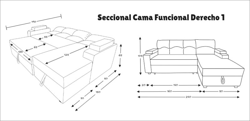 SECCIONAL MUEBLERÍA LATINA DECO 5 CUERPOS FELPA TURQUESA BAUL FUNCIONAL 2 PZ IZQUIERDO - 7