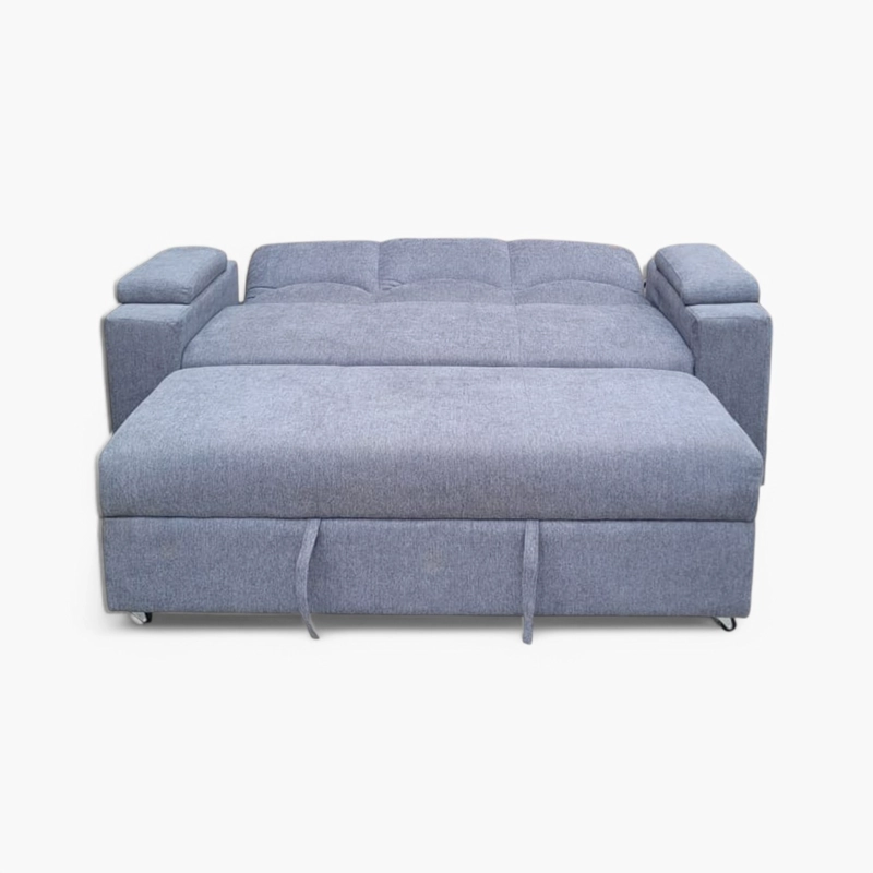 SOFÁ MUEBLERÍA LATINA DECO 3 CUERPOS LINO GRIS CAMA FUNCIONAL 2 PZ - 5