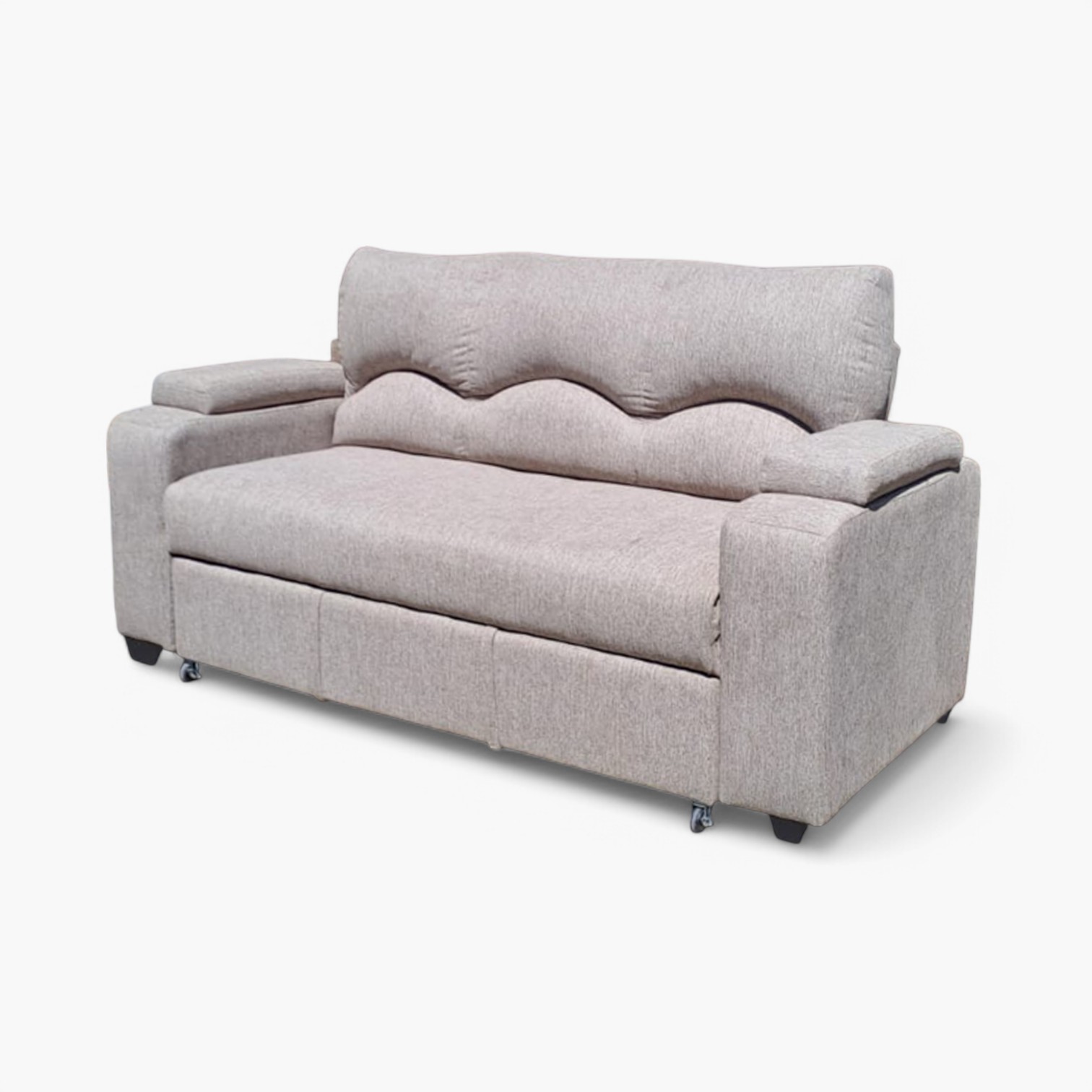 SOFÁ MUEBLERÍA LATINA DECO 3 CUERPOS LINO CREMA CAMA FUNCIONAL 2 PZ CREAM - 2