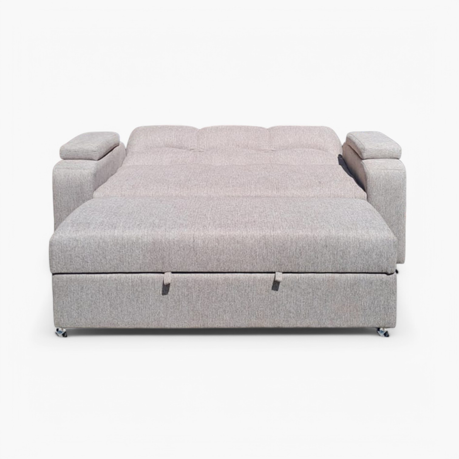 SOFÁ MUEBLERÍA LATINA DECO 3 CUERPOS LINO CREMA CAMA FUNCIONAL 2 PZ CREAM - 3