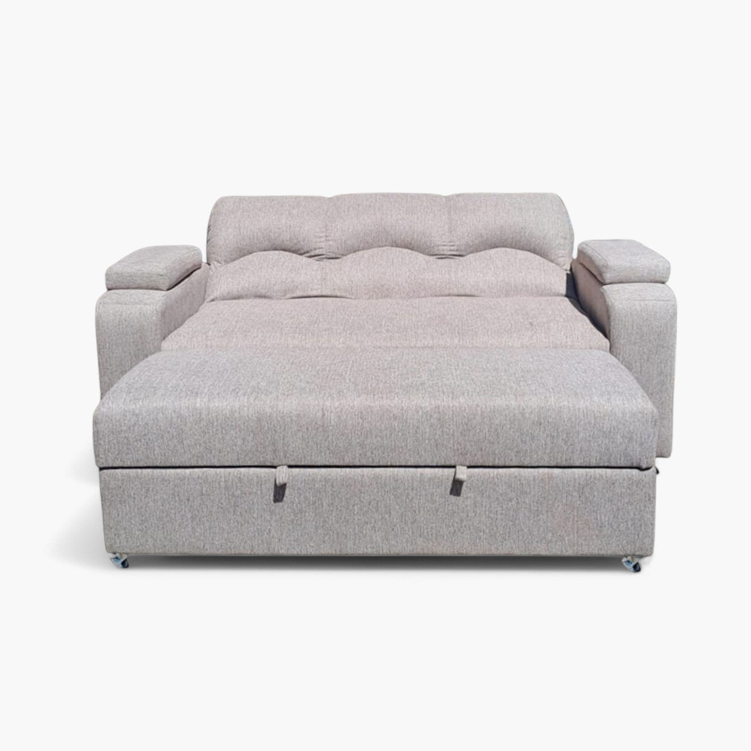 SOFÁ MUEBLERÍA LATINA DECO 3 CUERPOS LINO CREMA CAMA FUNCIONAL 2 PZ CREAM - 4