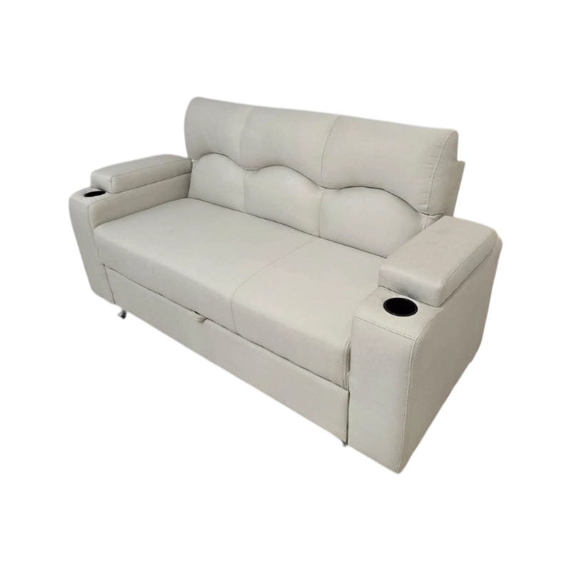 SOFÁ MUEBLERÍA LATINA DECO 3 CUERPOS LINO CRUDO CAMA FUNCIONAL 2 PZ IMPERMEABLE - 2
