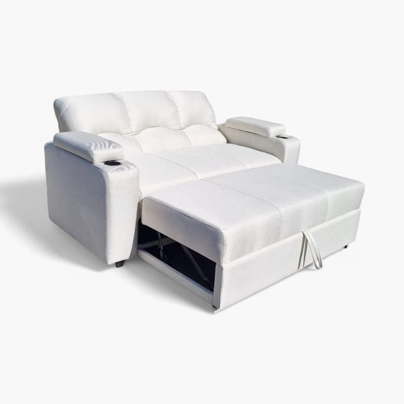 SOFÁ MUEBLERÍA LATINA DECO 3 CUERPOS LINO CRUDO CAMA FUNCIONAL 2 PZ IMPERMEABLE - 6