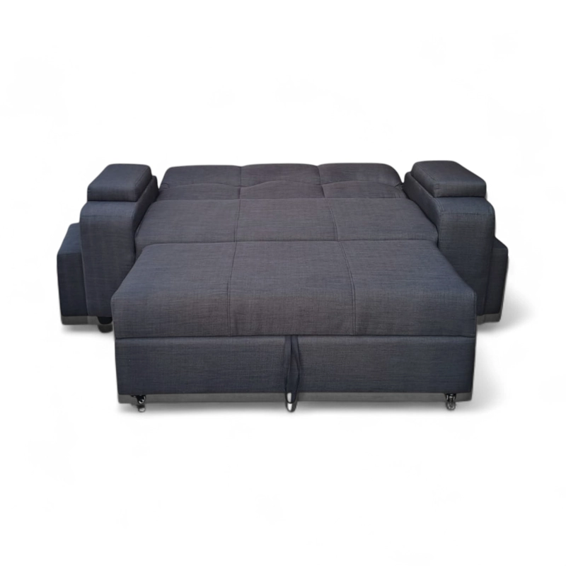 SOFA CAMA FUNCIONAL 2PZ DECO POUF LINO MARENGO - 4