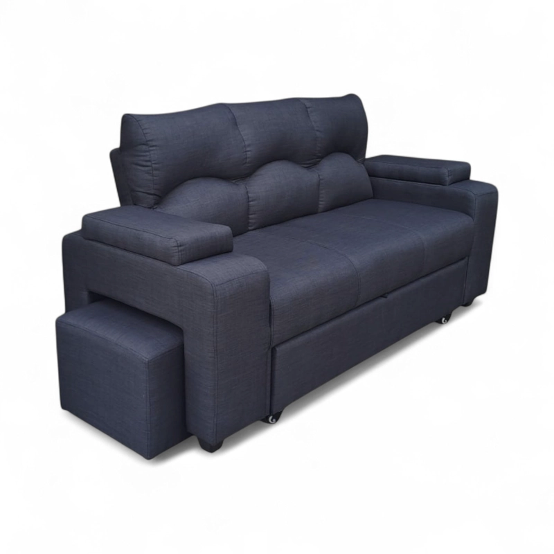 SOFA CAMA FUNCIONAL 2PZ DECO POUF LINO MARENGO - 5