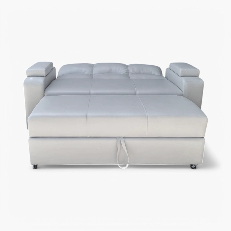 SOFA CAMA FUNCIONAL 2 PZ DECO PU ECOCUERO BLANCO - 4