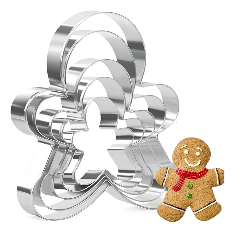SET 4 CORTADOR GALLETAS NAVIDAD MOLDE GALLETA DE JENGIBRE - 1